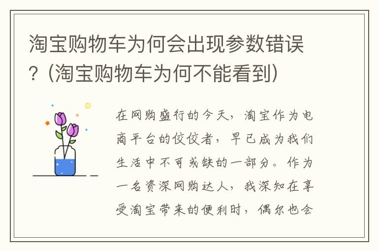 淘宝购物车为何会出现参数错误？(淘宝购物车为何不能看到)