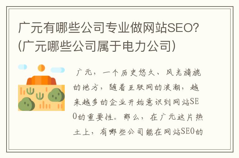 广元有哪些公司专业做网站SEO？(广元哪些公司属于电力公司)