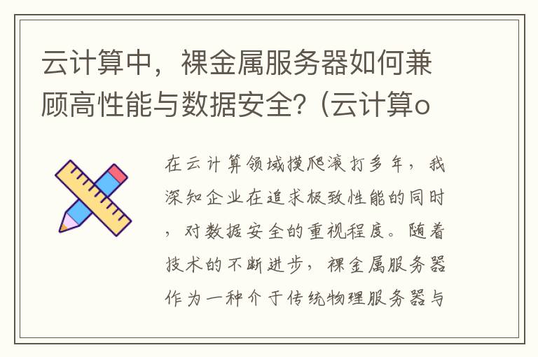 云计算中，裸金属服务器如何兼顾高性能与数据安全？(云计算ovs)