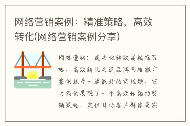 网络营销案例：精准策略，高效转化(网络营销案例分享)