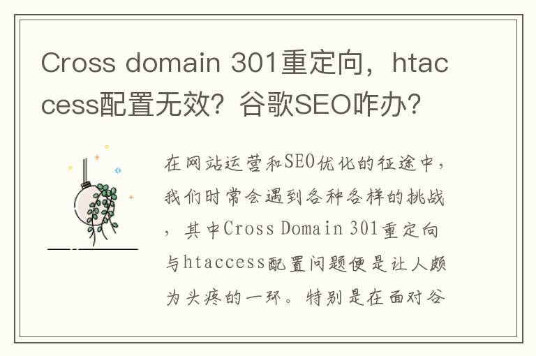Cross domain 301重定向，htaccess配置无效？谷歌SEO咋办？