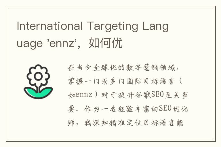 International Targeting Language 'ennz'，如何优化谷歌SEO？