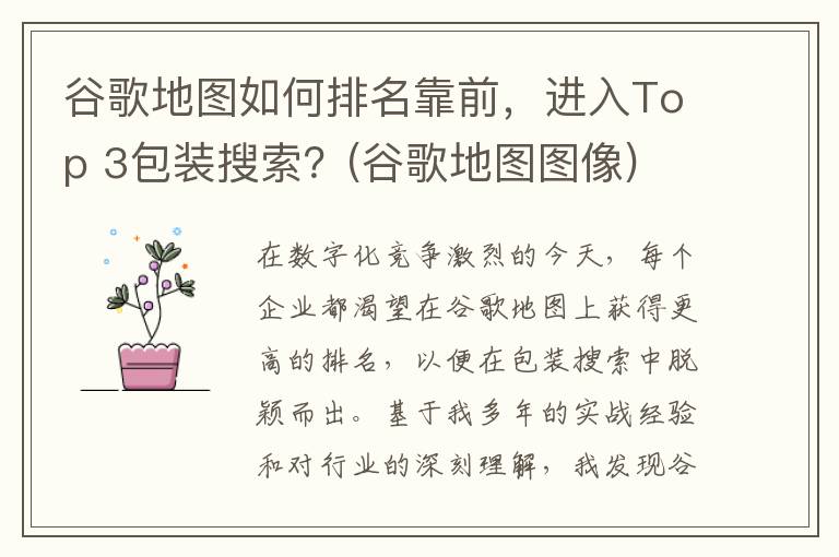 谷歌地图如何排名靠前，进入Top 3包装搜索？(谷歌地图图像)