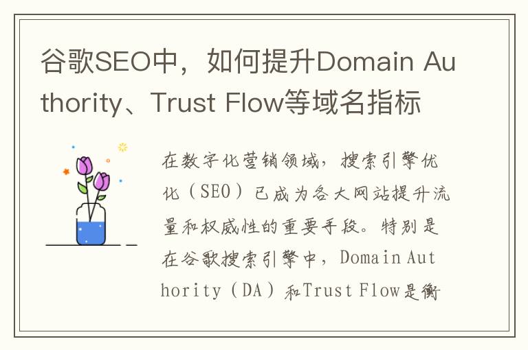 谷歌SEO中，如何提升Domain Authority、Trust Flow等域名指标？(谷歌seo视频教程)