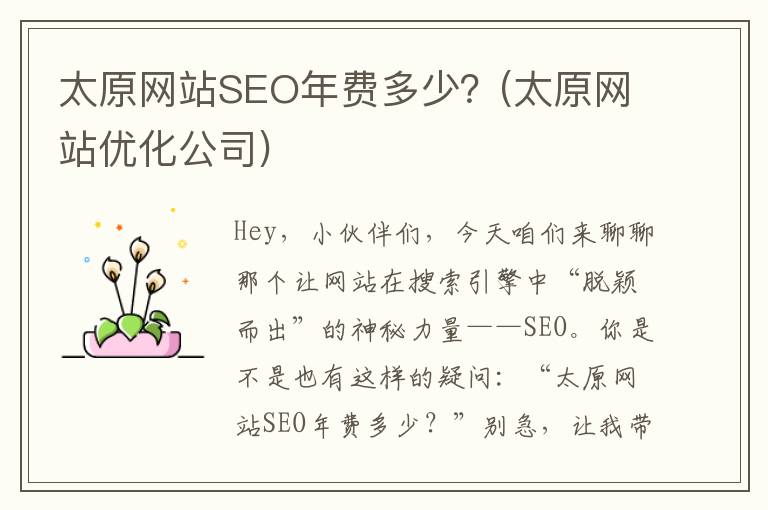太原网站SEO年费多少？(太原网站优化公司)