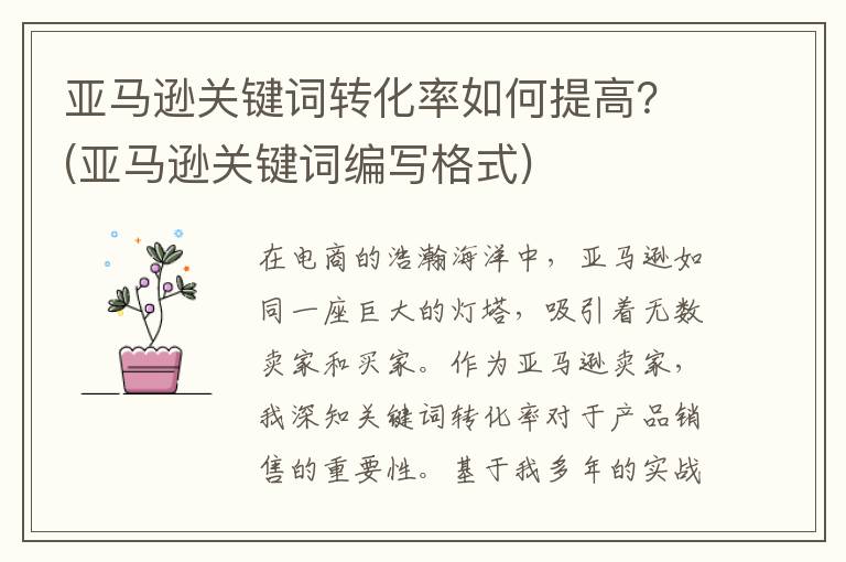 亚马逊关键词转化率如何提高？(亚马逊关键词编写格式)