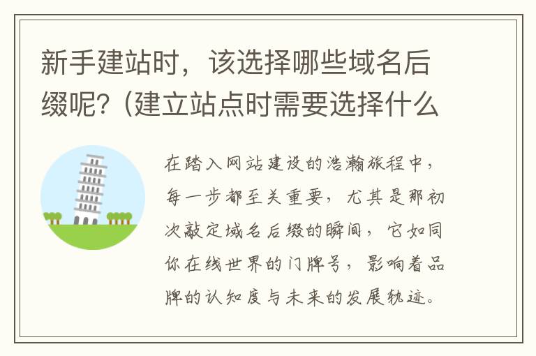 新手建站时，该选择哪些域名后缀呢？(建立站点时需要选择什么菜单)