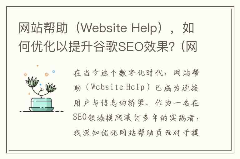 网站帮助（Website Help），如何优化以提升谷歌SEO效果？(网站帮助类别标签是什么)