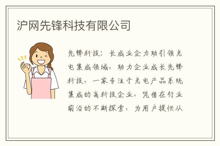 沪网先锋科技有限公司