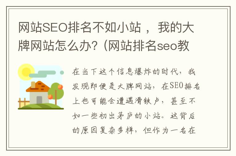 网站SEO排名不如小站 ，我的大牌网站怎么办？(网站排名seo教程)