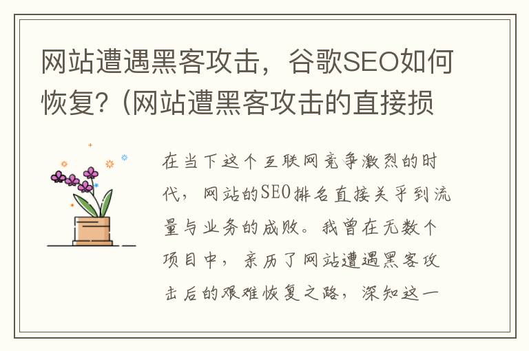 网站遭遇黑客攻击，谷歌SEO如何恢复？(网站遭黑客攻击的直接损失有哪些)