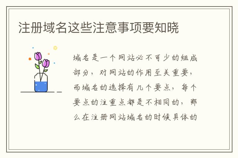 注册域名这些注意事项要知晓
